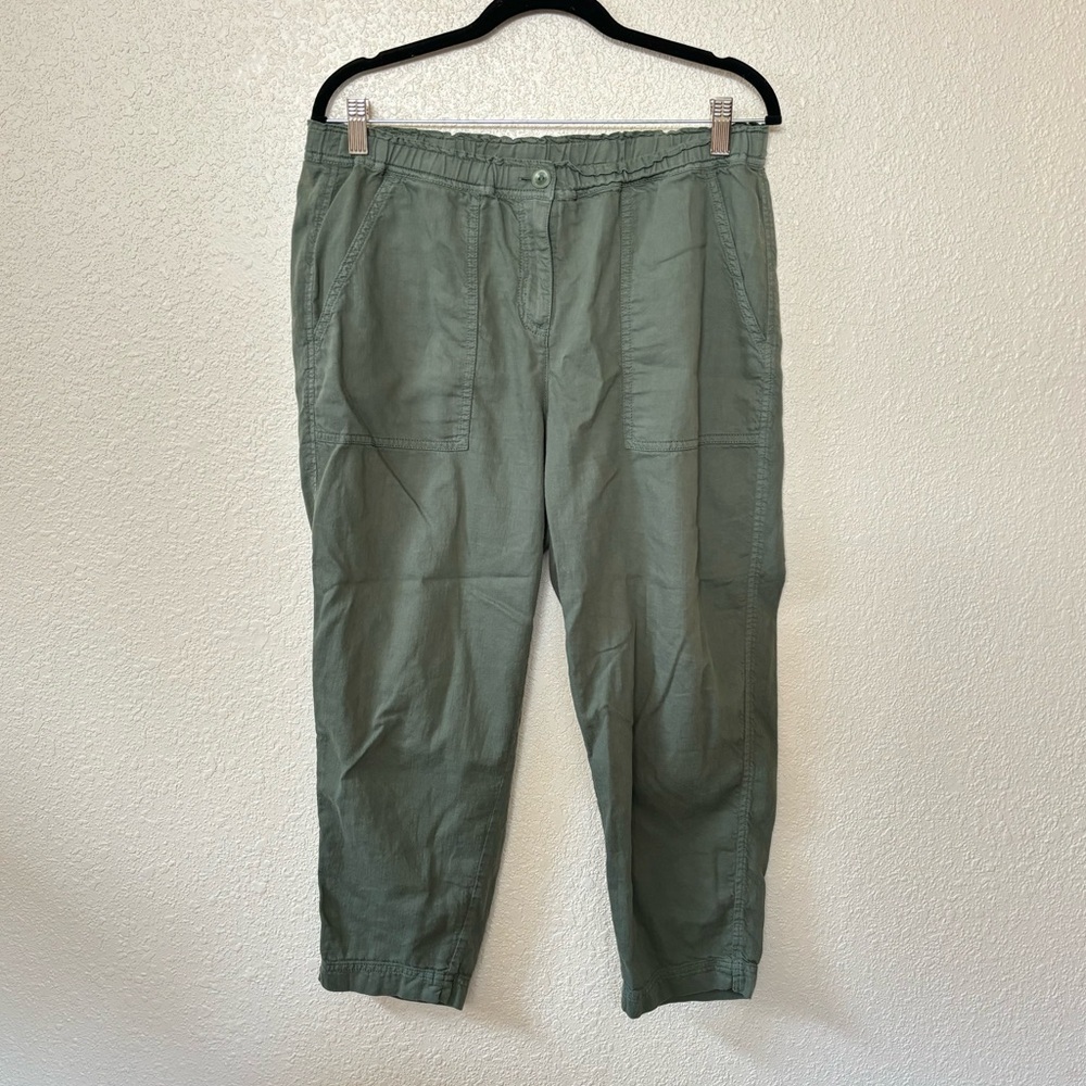 Eileen Fisher Olive Green Pull On Lightweight Pants Medium